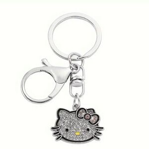 NWT! Kawaii Hello Kitty Keychain Cute Cartoon Keyring.
